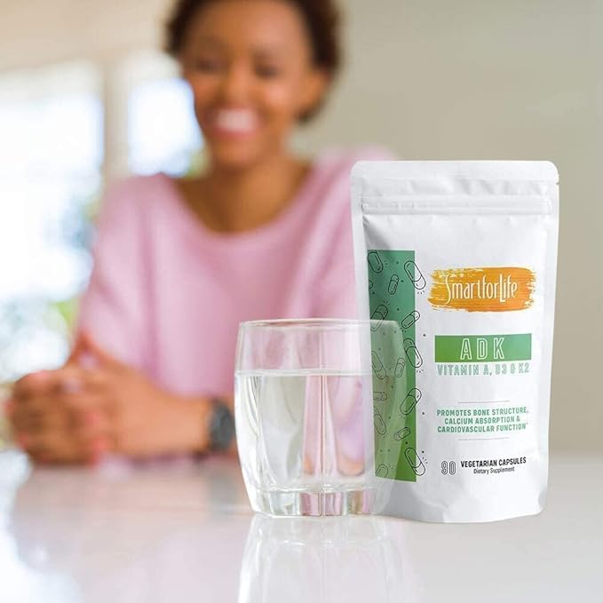 Complément de vitamines ADK Smart for Life - Vitamines ADK à haute puissance - Vitamine D3, Vitamine K2 et Vitamine A - Soutient la santé des os et du cœur - 5 000 UI Vitamine A - 5 000 UI Vitamine D3 - 500 mcg Vitamine K2