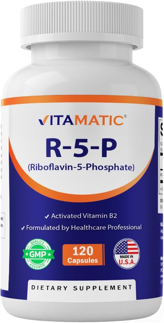Vitamatic R-5-P リボフラビン-5-リン酸（ビタミンB2）50mg | 120カプセル | 高効能、飲みやすい植物性カプセル