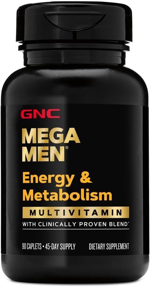 GNC Mega Men Énergie et Métabolisme Multivitamine | Antioxydants et Combustion Accrue de Calories | 90 Comprimés