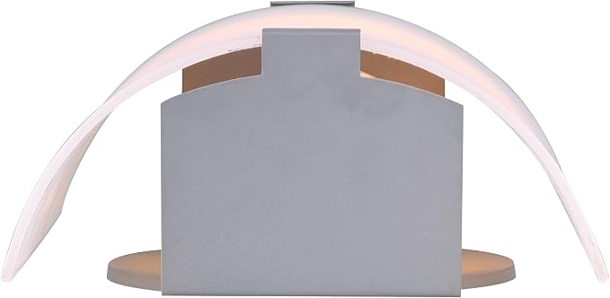 Canarm 1-Light Wall Sconce, Frosted Glass Shade with Gray Accents, Low-Profile Transitional Wall Lighting for Bedroom, Hallway or Living Room