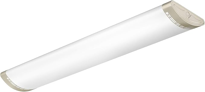 Dimmable 4FT LED Kitchen Puff Ceiling Lights, 40W, 4800LM, 5000K, 4 Foot LED Linear Fixture 48 Inch Flush Mount Wraparound Shop Light for Garage, Office, Fluorescent Tube Replacement
