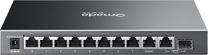 TP-Link Omada 8 Port Gigabit Easy Managed, PoE Switch, 63W Budget, PoE+ Compliant, Up to 250m PoE Distance, Auto Recovery, VLAN, Auto Loop Prevention, Fanless, Managed by Omada(ES210GP)