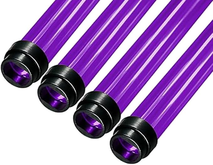 T5 F28 4' | T-5 Tube Lamps Sleeves | 48" Fluorescent Tube Guard with End Caps | 3/4" Wide | Fluorolite Plastics | Color: PURPLE | 4 Pack