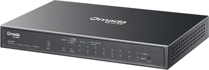 TP-Link Omada 8 Port Gigabit Easy Managed, PoE Switch, 123W Budget, PoE+ Compliant, Up to 250m PoE Distance, Auto Recovery, VLAN, Auto Loop Prevention, Fanless, Managed by Omada(ES210GMP)