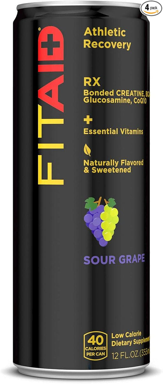 LIFEAID FITAID RX Recovery Blend, Creatine, BCAAs, Glucosamine, Electrolytes, Omega-3s, 100% Clean, Paleo, Vegan and Gluten-Free, No Artificial Flavors or Sweeteners, 12-oz. cans (1 Can)