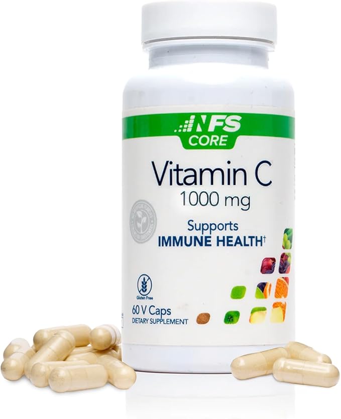 NFスポーツ ビタミンC 1000mg 免疫システムをサポート、コラーゲン生成、鉄分吸収、歯の健康維持に、ビーガン、グルテンフリー、植物性カプセル60粒