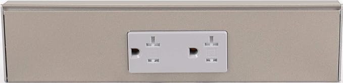 Task Lighting TR Series Angle Power Strip, 9 inch, 1 Dual Receptacles, Satin Nickel