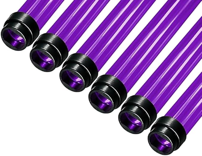T5 F28 4' | T-5 Tube Lamps Sleeves | 48" Fluorescent Tube Guard with End Caps | 3/4" Wide | Fluorolite Plastics | Color: PURPLE | 6 Pack
