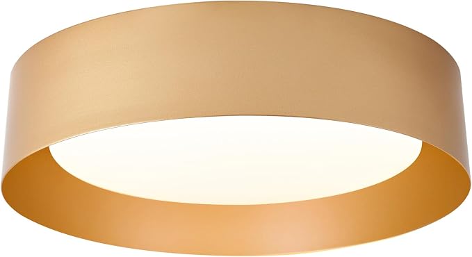 Bargeni 16.5" Gold Flush Mount Ceiling Light, LED Ceiling Fixture | 30W dimmable LED light with 3000K warm glow, ideal for living rooms, bedrooms, hallways and foyers