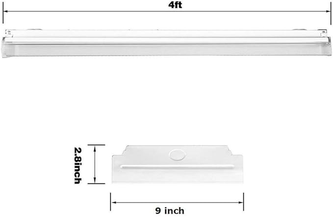 FAITHSAIL 60W LED Wraparound Light - 4FT Office Lights, 7200 Lumens 4000K, 4 Foot Flush Mount LED Wrap Shop Puff Ceiling Lighting Fixtures for Garage Workshop, Fluorescent Light Replacement, 2 Pack