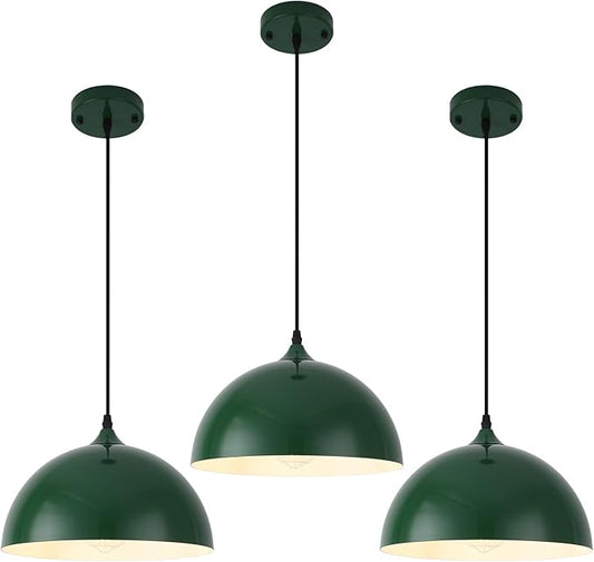 Green Pendant Lights, Dome Island Lights for Kitchen, Modern Pendant Lighting Over Kitchen Island, Pendant Light Fixtures for Dining Room, Living Room, Bar, Foyer, Sink