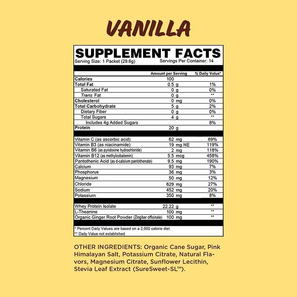 Sousa Protein + Hydration Total Recovery Formula, 20g Protein, 1500mg Electrolytes, Vitamins C, B3, B6, B12, 14 Servings (Vanilla)