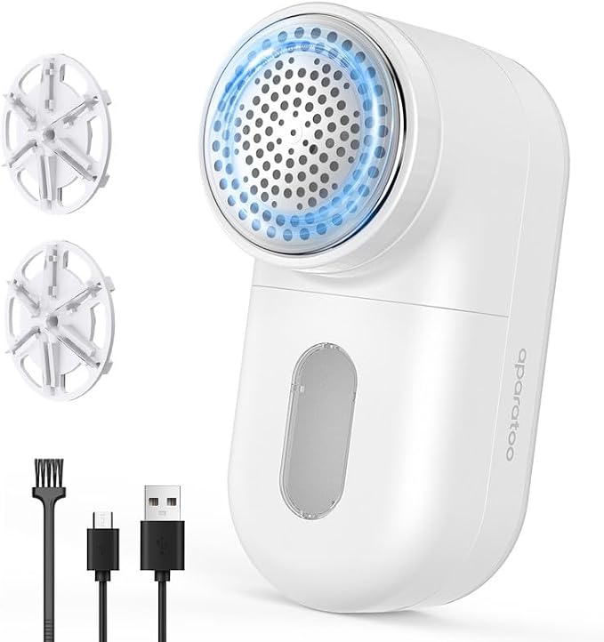 Fabric Shaver Lint Shaver, Electric Lint Remover with 3-Gears and 6-Blades, Sweater Shaver USB Rechargeable Fabric Pilling Remover for Clothes, Couch, Beddings