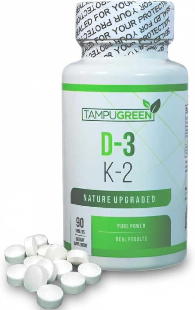 Vitamin D3 2000 IU + K2 75 mcg – Daily Bone, Immune & Heart Support – Supports Calcium Absorption – GMP – Made in USA – 90 Tablets