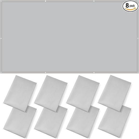 ANGSYLTH 8 Pcs Fluorescent Light Covers - 4 x 2 Feet Covers for Ceiling Lights, 8 x 10 Magnetic Light Filters for Classroom, Office, Hospitals (Light Gray-2)