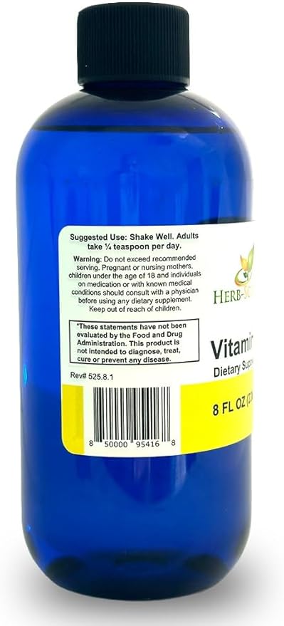 Liquid Vitamin B6 Drops 8 Fl Oz – Large Bottle High Absorption Pyridoxine for Energy Mood Nervous System Support – Vegan Non-GMO Alcohol Free B6 Supplement – Better Than Capsules Pills