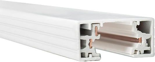 WAC Lighting H Track 6FT Single Circuit Field Cuttable 120V Track for H Style 3-Wire Track Fixtures with 2 Endcaps in White