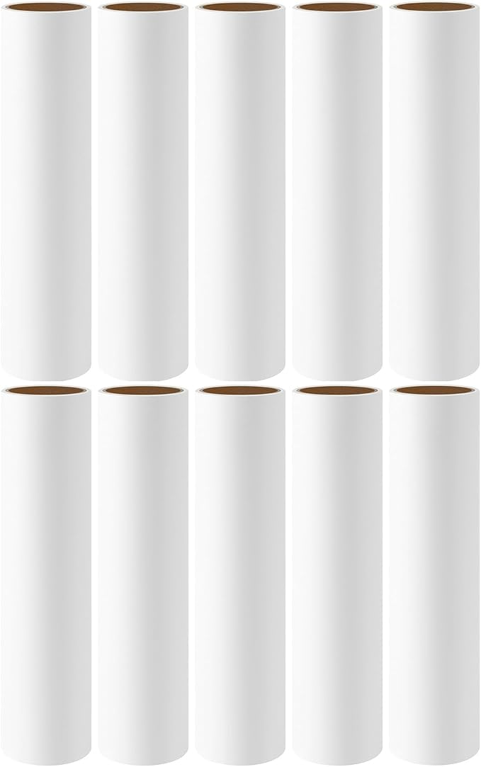 10-Pack 10 inch Lint Roller Refills for Evercare Layers Smart Design Large Mega Lint Rollers 10'' Wide Large Sticky Roller Replacement Refills 60 Sheets per Refill Total 600 Sheets