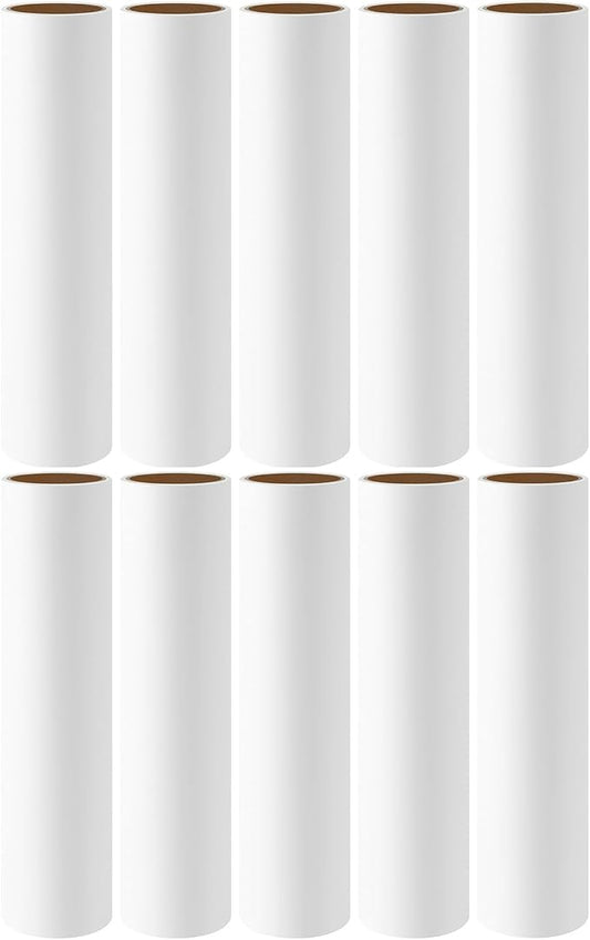 10-Pack 10 inch Lint Roller Refills for Evercare Layers Smart Design Large Mega Lint Rollers 10'' Wide Large Sticky Roller Replacement Refills 60 Sheets per Refill Total 600 Sheets