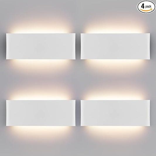 Mille Lucciole 15"Modern LED vanity light,20W Dimmable 5 CCT (3000K-6500K) Adjustable Wall Lamp,Up and Down Wall Lighting,Indoor Wall Sconce for Bedroom,Staircase,Hallway,Dressing Table,4 Pack（White）