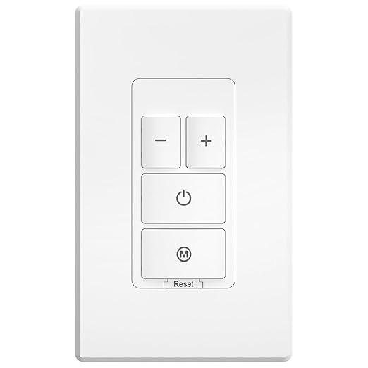 Amico Electronic Dimmer Switch, Touch Button Control, Single-Pole with LED Indicator, 150W Dimmable LED & 450W Incandescent, Includes Wall Plate, ETL Listed, 1 Pack, White