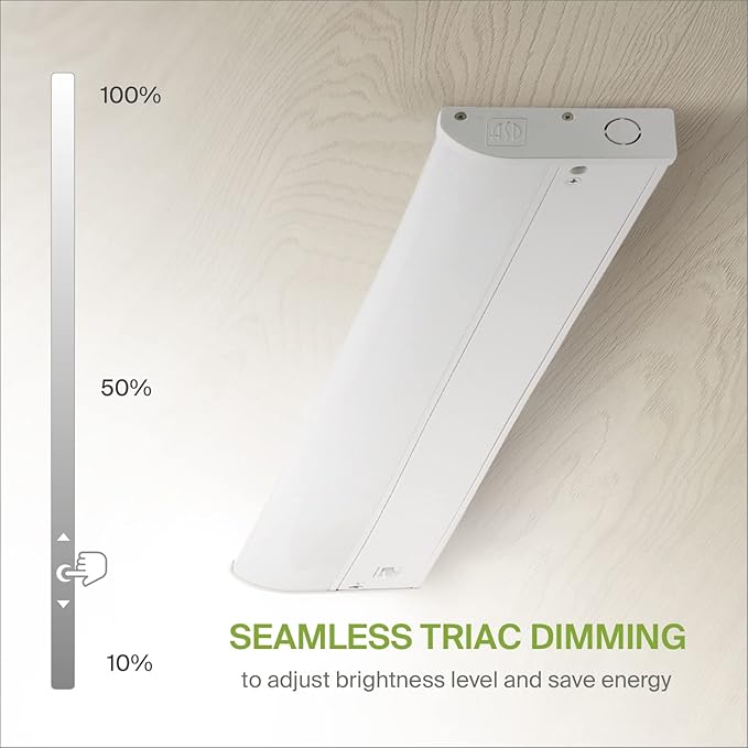 ASD 20 Pack LED Under Cabinet Lighting, 24 inch 12W 822 LM, Dimmable Hardwired Under Cabinet Lights for Kitchen, 3000K/4000K/5000K, Under Counter Light Fixtures, ETL, White, Bullnose Design