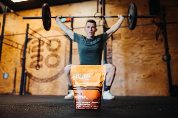 Freak Shake Post-Workout Drink Mix for Endurance Training | Jumpstart Recovery & Adaptation with Epicatechin & Quercetin | Carbs, Electrolytes & Protein | Chocolate (20 Servings)