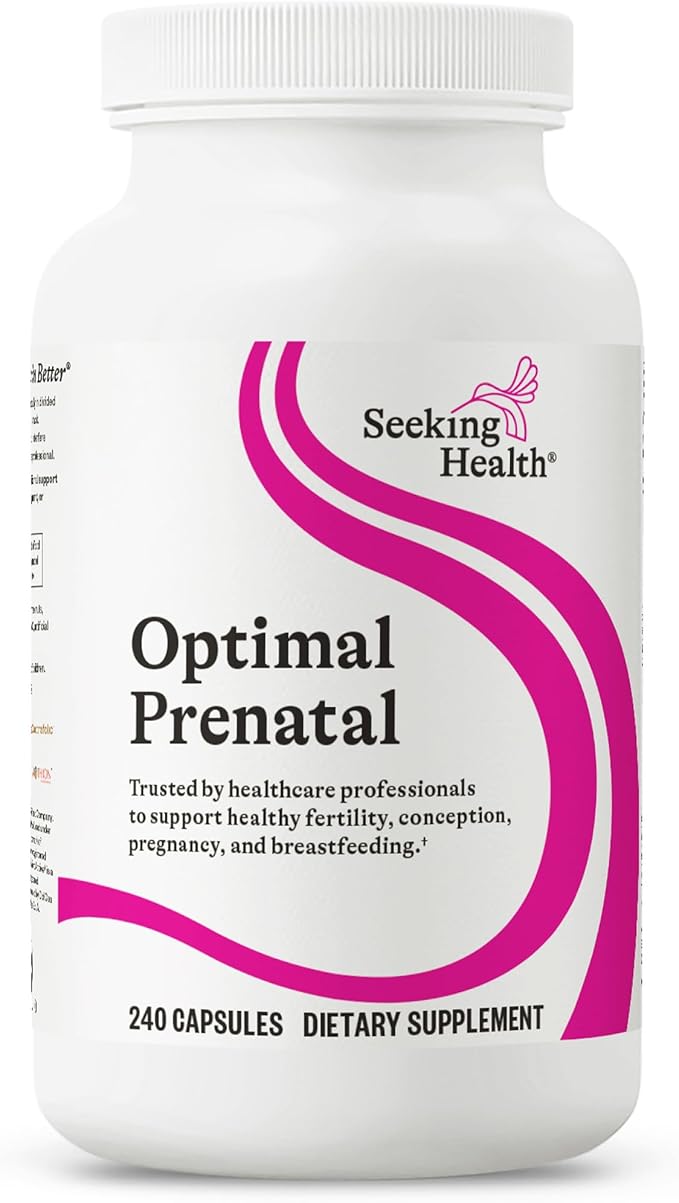 Seeking Health Optimal Prenatal - ビタミンB12、L-メチル葉酸、コリン配合サプリメント - 最適な妊娠期健康をサポートするベジタリアンサプリメント - 240カプセル