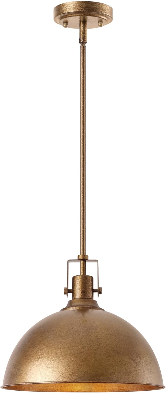 LamQee 13 Inch Antique Brown Metal Pendant Light Kitchen Island, Farmhouse Modern Dome Pendant Light Fixtures Ceiling Hanging Lighting Chandelier for Dining Room Over Table, Bar, Hallway, Entryway
