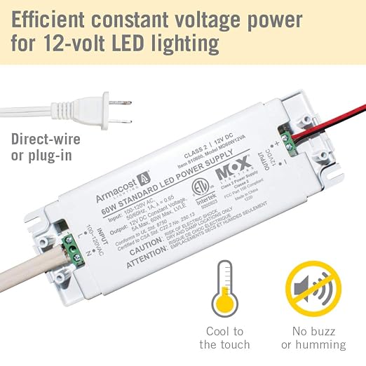 Armacost Lighting 810600 12 Volt LED Power Supply, White