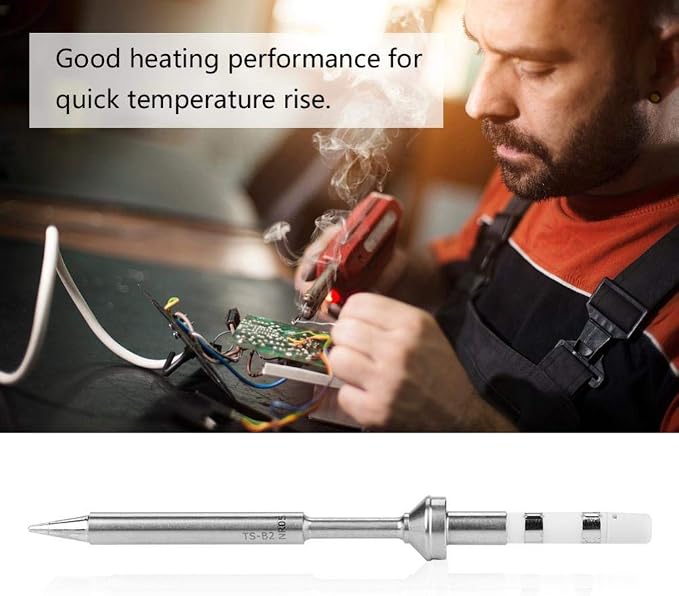 Mini Stainless Steel Soldering Iron Tips Replacement for TS100 TS B2 | Corrosion Resistant Precision Tip Set with Enhanced Thermal Conductivity