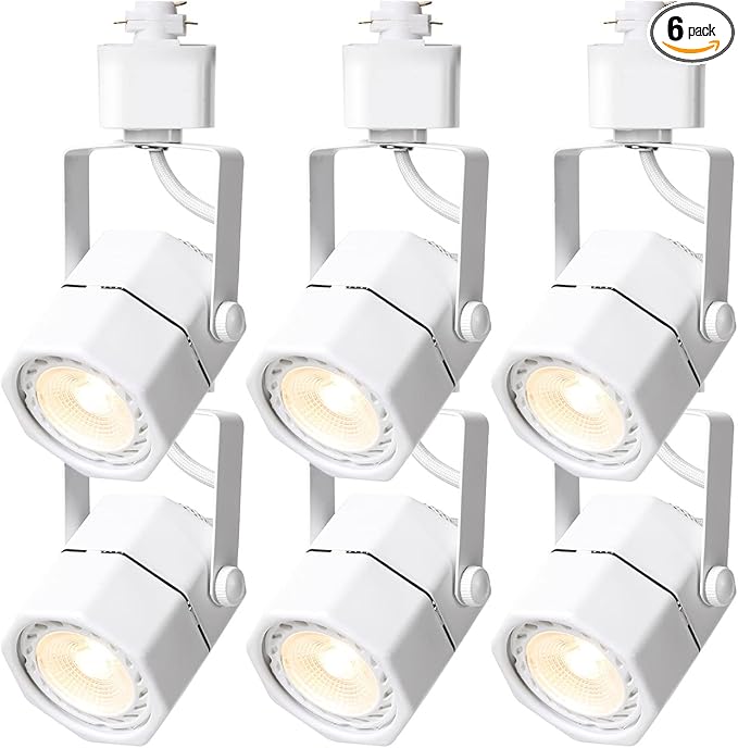 White Track Lighting Heads,10W LED Halo Type Track Light Rail Dimmable Ceiling Track Spotlight for Accent Task Wall Art Accent Lighting 24° (3000K Warm White 6 Pack) (White 8W)