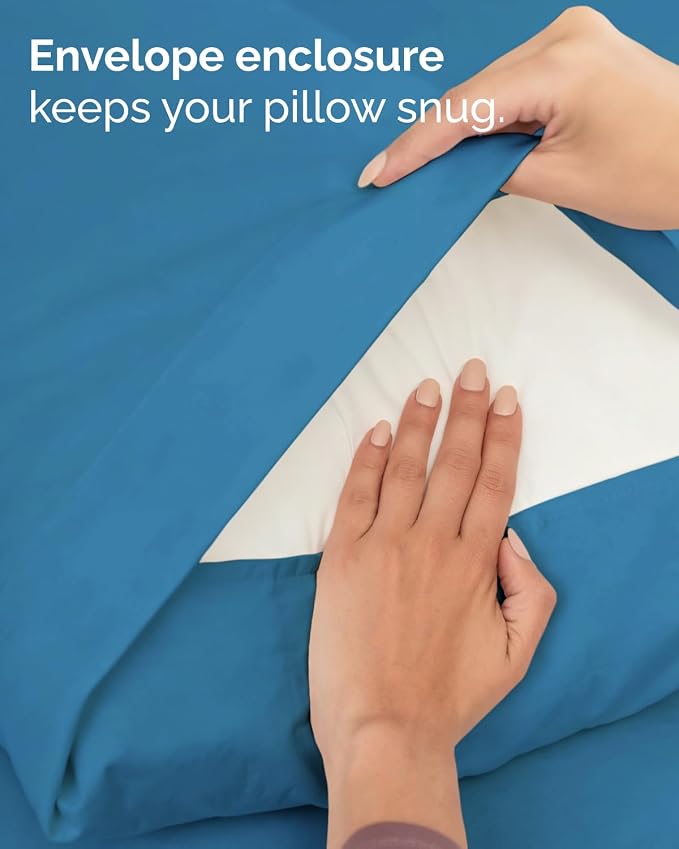 Twin 4 Piece Sheet Set - Comfy Breathable & Cooling - Ultra-Soft Hotel Luxury Bedding Set with 8-16 Inch Deep Pockets - 1 Flat & 1 Fitted Sheet & 2 Pillowcases - Wrinkle Free & Easy Care - Denim Blue