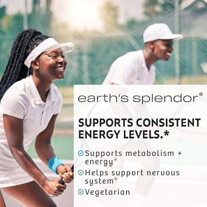 Compléments énergétiques Earth's Splendor, avec vitamine B12, sans colorant ni arôme artificiels, sans gluten, soutien du métabolisme énergétique (1000mcg, 200 comprimés)
