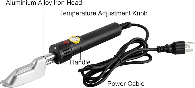 120W 110V Portable Mini Irons Electric Mini Iron for Leather Crafts, 122-662°F Temp Adjustable, Small Iron for Leather Clothes Quilting Shoes Bags Fabrics Purses