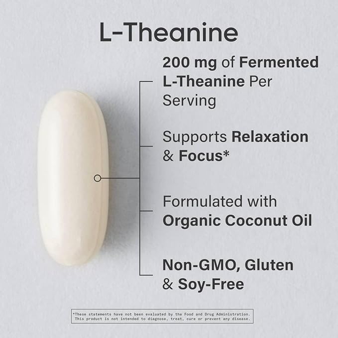 Sports Research Vitamine D3 K2 avec huile de coco, Ashwagandha Softgels avec huile de coco MCT et supplément de L-théanine double concentration - Softgels Suntheanine pour la concentration, la relaxation et la vigilance