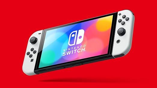 Nintendo Switch Console OLED Model with White Joy-Con, 7 inch 1280 x 720 OLED Touchscreen Display, Built-in Speaker, WiFi, Bluetooth 4.1 (Renewed)