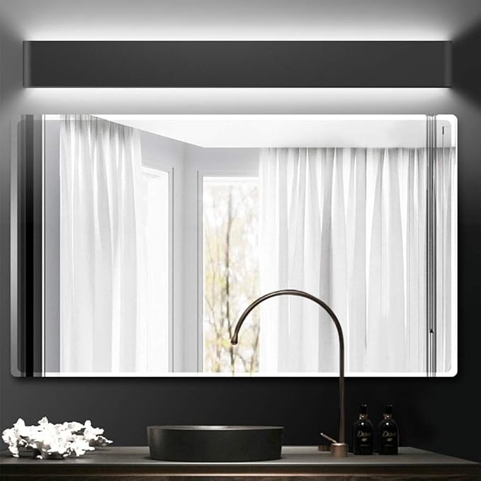 Aipsun 43.3in/40W Modern Black Vanity Light Fixtures LED Black Bathroom Wall Light Up and Down Bathroom Lighting Fixtures White Light 5000K