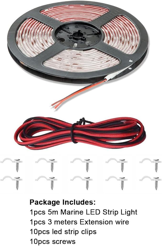 Seaponer Pontoon Boat Light - LED Strip for Duck, Bass, Sail, Kayak - Flexible Deck & Interior Courtesy Lights - Green, 12v
