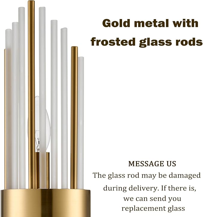 2-Light Modern Crystal Wall Sconces Titanium Gold Vanity Wall Light with Frosted Glass Luxury Set of 2 Wall Light Fixtures for Bedroom Living Room Dining Room Vanity Mirror Light