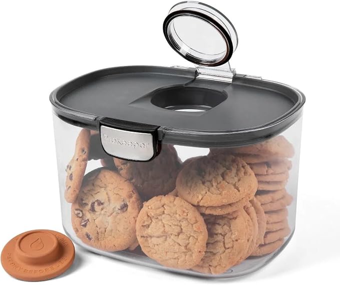Progressive ProKeeper International Airtight Food Storage Container with Terracotta Disk for Freshness, Stackable & Dishwasher Safe, Ideal for Cookies, Baked Goods, & More, 3 & 5 Quart Set