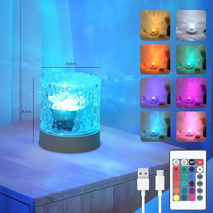Vcwtty Northern Lights Projector, 16 Colors Ocean Wave Light Projector, Water Ripple Ambient Night Light with Remote, Touch Control Aurora Projector for Bedroom,Room Decor,Kids Room