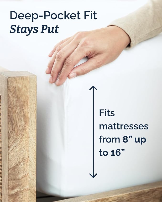 Twin 4 Piece Sheet Set - Comfy Breathable & Cooling - Ultra Soft Hotel Luxury Bedding Set with 8-16 Inch Deep Pockets - 1 Flat & 1 Fitted Sheet & 2 Pillowcases - Cozy, Wrinkle Free & Easy Care - White