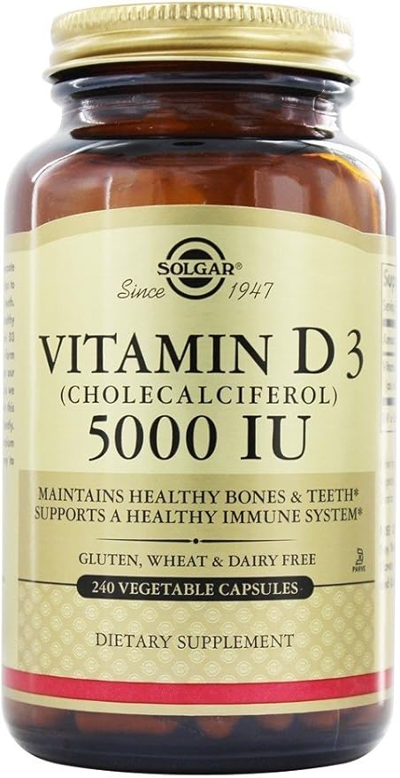 SOLGAR B-Complex 100", 100 gélules végétales - Santé cardiaque - Système nerveux & Vitamine D3 (cholécalciférol) 125 µg (5000 UI), 240 gélules végétales - Aide à maintenir