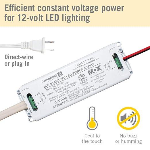 Armacost Lighting 810240 12 Volt LED Power Supply, White