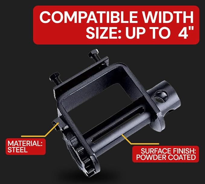 Mytee Products Heavy-Duty Portable Bolt-On Trailer Winch with Black Powder Coating - 16,500 lbs BS