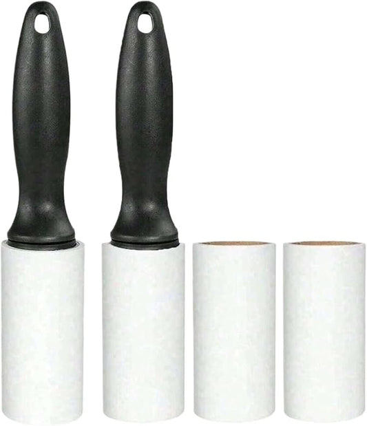 80/160 Sheets Sticky Lint Roller - Pet Hair Remover Set Includes 1 Handle and 2/4 Refills(2 Handles 4 Rollers)