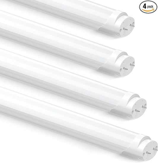 CYLYT Fluorescent Light Bulbs 48 inch, T8 LED Bulb 4 Foot Type A+B Replacement for F32T8 or F40T12 Tube, 26W 3400LM 3000K Warm White, Double or Single End Powered, 4-Pack