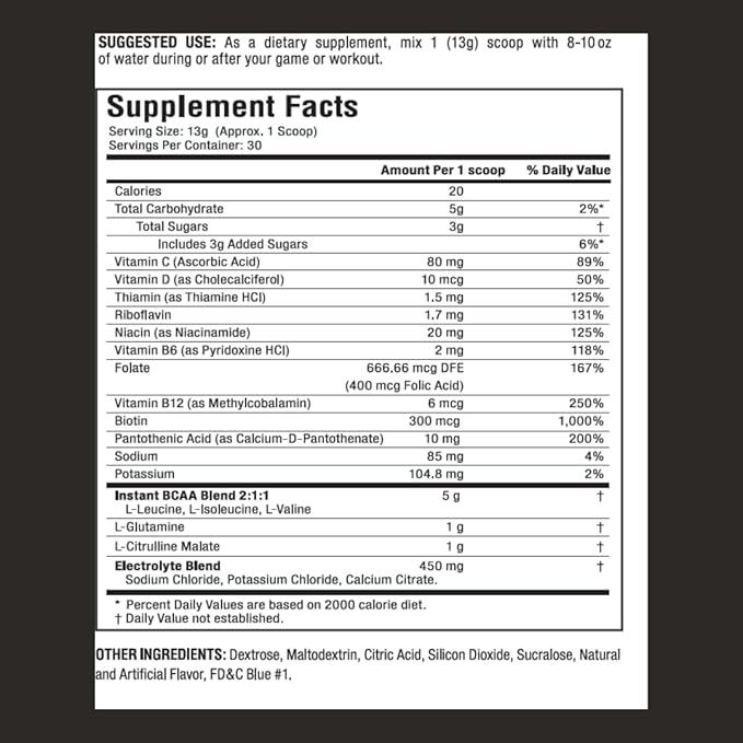 BCAA Recovery Powder – NSF Certified for Sport – 5g Branched Chain Amino Acids 2:1:1, Electrolytes, Glutamine & Citrulline Malate - Caffeine-Free Post-Workout - 30 Svgs (Arctic Freeze)