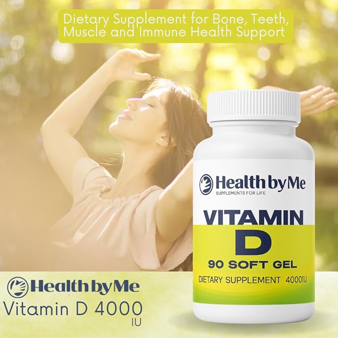 Complément de Vitamine D3 - Soutient la Santé des Os, des Dents, des Muscles et du Système Immunitaire - Vitamine D 4000 UI - 90 Gélules, 3 Mois d'Approvionnement